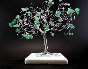Aventurine Crystal Tree,  Tree of Life, 8th Anniversary Gift, Mindfulness Gift for Her, Healing Crystals, Friend Gift