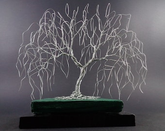 Weeping Willow Wire Tree, Wire Tree Sculpture, Wire Tree Of Life, Wire Art, Abstract Tree Art, Wire Bonsai Tree, Modern Home Decor