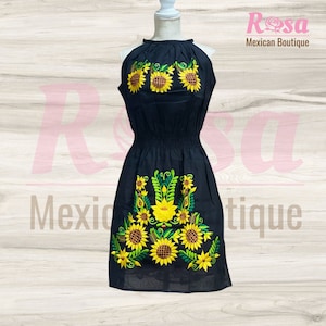 Mexican Dress, Collar Style Dress, Handmade Embroidered Dress, Traditional Dress