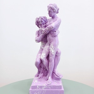 Bacchus & Ariadne Pop Art Figurine of Love and Euphoria | Marbled Alabaster Sculpture | Mythology Series Statue | Contemporary Art gReplicas
