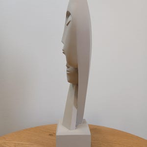 Devotion - Contemporary Abstract Sculpture | Modern Greek Art | Handcrafted Alabaster Statue Symbol of Unity | Minimalist Figurine gReplicas