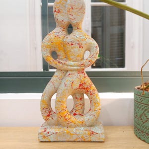 Raw Cycladic Expression of Entwined – Contemporary Abstract Figurine | Pop Art Cycladic Statue | Greek Modern Art | Handcrafted by gReplicas