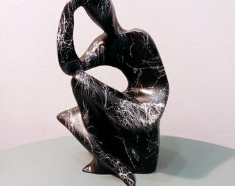 Escultura abstracta de alabastro: edición limitada de mármol: '¿Dónde está mi mente?'