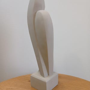 Devotion - Contemporary Abstract Sculpture | Modern Greek Art | Handcrafted Alabaster Statue Symbol of Unity | Minimalist Figurine gReplicas