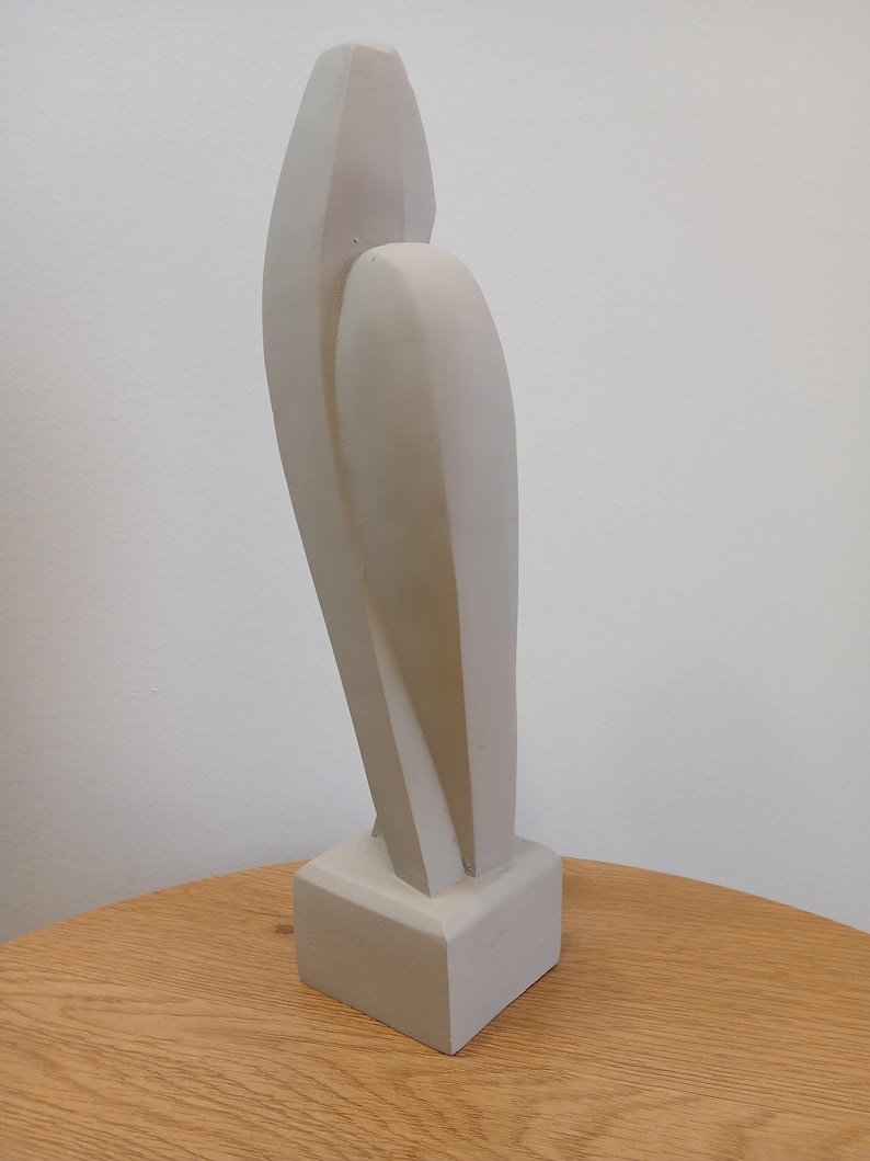 Devotion - Contemporary Abstract Sculpture | Modern Greek Art | Handcrafted Alabaster Statue Symbol of Unity | Minimalist Figurine gReplicas