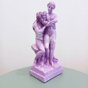Bacchus & Ariadne Pop Art Figurine of Love and Euphoria | Marbled Alabaster Sculpture | Mythology Series Statue | Contemporary Art gReplicas