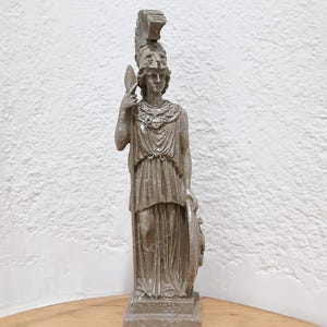 Escultura de alabastro de Atenea Minerva: diosa griega de la sabiduría, acabado en mármol
