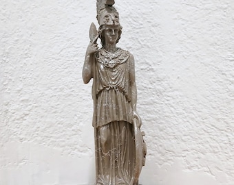 Athena Minerva Alabaster Sculpture: Greek Goddess of Wisdom, Marble Finish