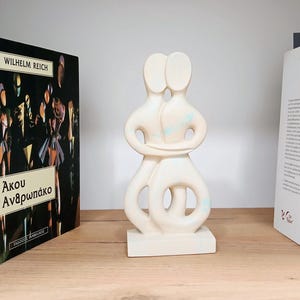 Mint Cycladic Alabaster Sculpture: Abstract Greek Idol Figurine