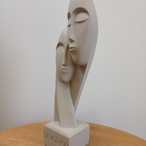 Devotion - Contemporary Abstract Sculpture | Modern Greek Art | Handcrafted Alabaster Statue Symbol of Unity | Minimalist Figurine gReplicas