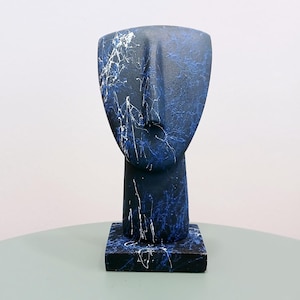 BlueBlack Cycladic Echoes of Spirit | Contemporary Abstract Sculpture | Cycladic Figure | Greek Modern Art | Aegean Art | Handmade gReplicas