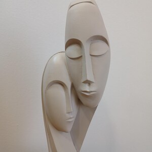 Devotion - Contemporary Abstract Sculpture | Modern Greek Art | Handcrafted Alabaster Statue Symbol of Unity | Minimalist Figurine gReplicas
