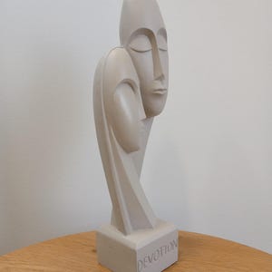 Devotion - Contemporary Abstract Sculpture | Modern Greek Art | Handcrafted Alabaster Statue Symbol of Unity | Minimalist Figurine gReplicas