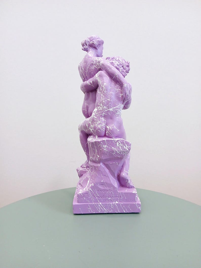 Bacchus & Ariadne Pop Art Figurine of Love and Euphoria | Marbled Alabaster Sculpture | Mythology Series Statue | Contemporary Art gReplicas