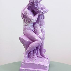 Bacchus & Ariadne Pop Art Figurine of Love and Euphoria | Marbled Alabaster Sculpture | Mythology Series Statue | Contemporary Art gReplicas