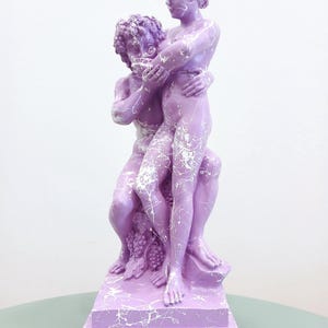 Bacchus & Ariadne Pop Art Figurine of Love and Euphoria | Marbled Alabaster Sculpture | Mythology Series Statue | Contemporary Art gReplicas