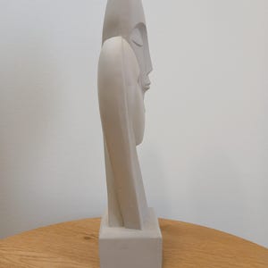 Devotion - Contemporary Abstract Sculpture | Modern Greek Art | Handcrafted Alabaster Statue Symbol of Unity | Minimalist Figurine gReplicas