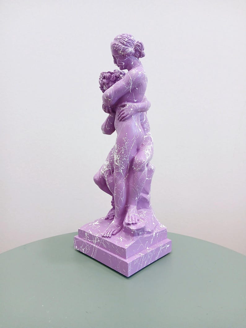 Bacchus & Ariadne Pop Art Figurine of Love and Euphoria | Marbled Alabaster Sculpture | Mythology Series Statue | Contemporary Art gReplicas