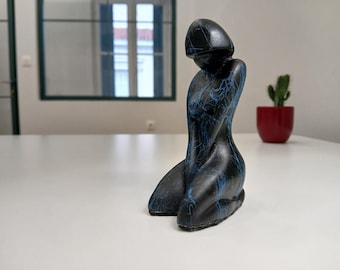 Escultura abstracta de alabastro hecha a mano: decoración artística moderna