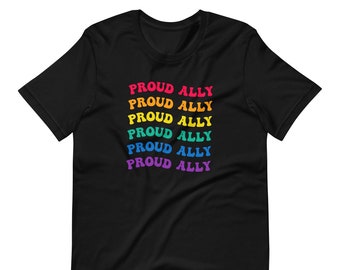 Stolt Ally regnbågs-T-shirt - HBTQ Pride Unisex-T-shirt