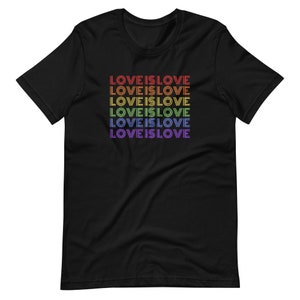 Kärlek är kärlek T-shirt, Pride T-shirt, Grafiska T-shirts, Regnbågsskjorta, Plus Size-skjorta, Pridekläder, HBTQ-kläder, Trendig rund hals, Gay Pride-skjorta bild 1