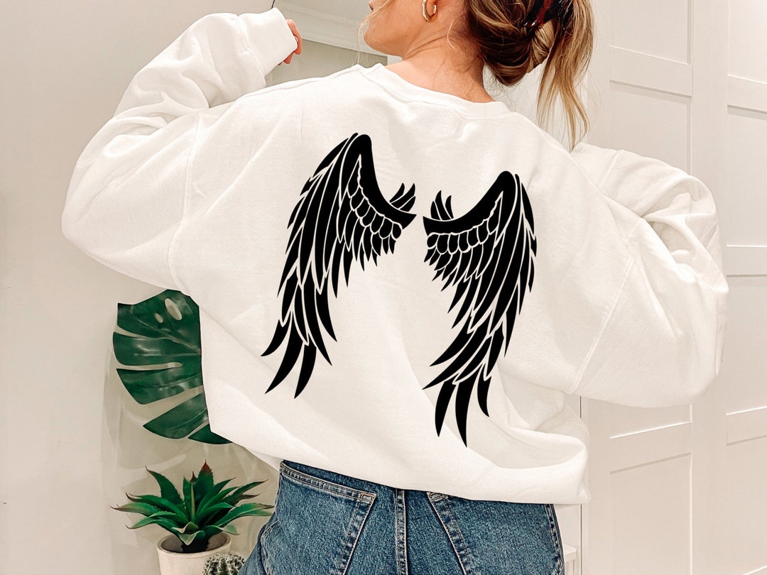 Angel Wings Hoodies and Sweaters for Women, Angel Crewneck Sweatshirt ...