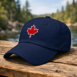 Canadian Maple Leaf-hoed, geborduurde Canadese papa-pet, uniseks baseballpet van katoenkeperstof, verstelbare riem, Canadian Pride Gift