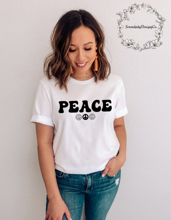 Peace Shirt Retro Peace Sign T-shirt World Peace Tee | Etsy