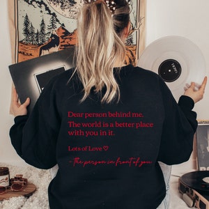 Dear Person Behind Me, Spring Clothing, Hoodie With Words On Back, Crewneck Sweatshirt Women Trendy, Mens Clothing,Hoodies For Women And Men