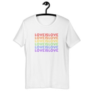 Kärlek är kärlek T-shirt, Pride T-shirt, Grafiska T-shirts, Regnbågsskjorta, Plus Size-skjorta, Pridekläder, HBTQ-kläder, Trendig rund hals, Gay Pride-skjorta bild 2