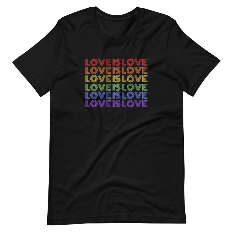 Kärlek är kärlek T-shirt, Pride T-shirt, Grafiska T-shirts, Regnbågsskjorta, Plus Size-skjorta, Pridekläder, HBTQ-kläder, Trendig rund hals, Gay Pride-skjorta bild 1