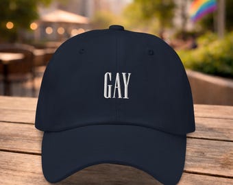 Funny Gay Pride Dad Hat, Embroidered LGBT Cotton Twill Cap, Adjustable Unisex Pride Hat Gift