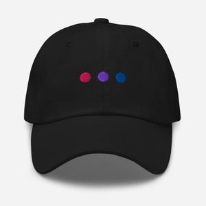 Bi Pride Embroidered Hat: Bisexual LGBTQIA+ Cotton Twill Cap