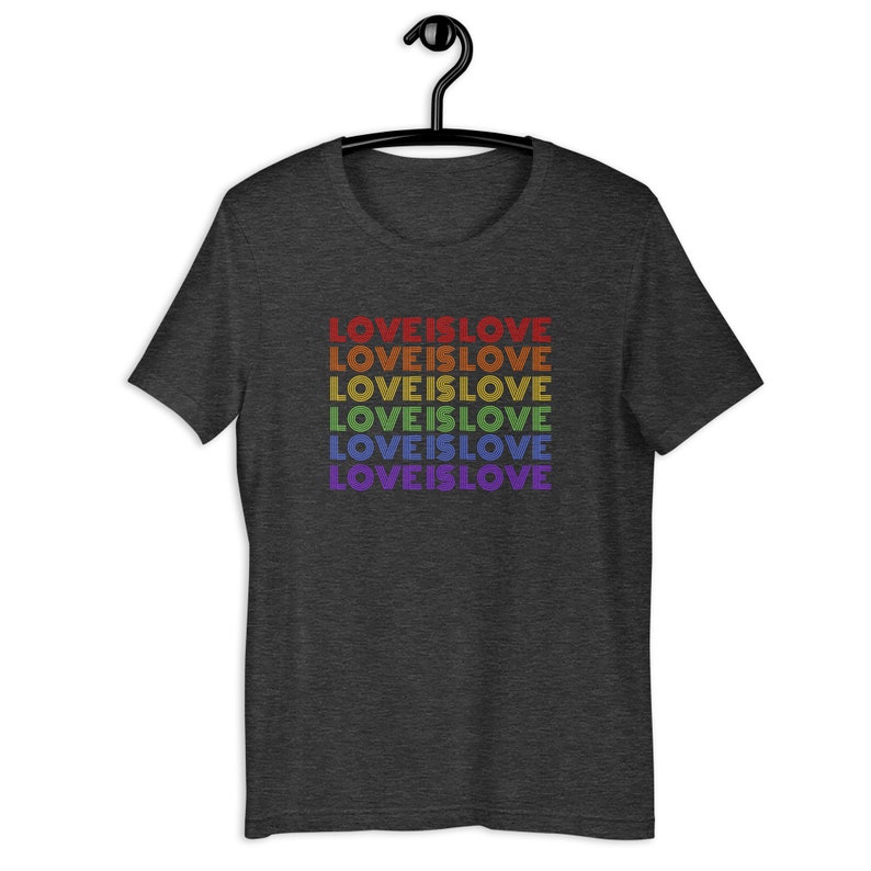 Kärlek är kärlek T-shirt, Pride T-shirt, Grafiska T-shirts, Regnbågsskjorta, Plus Size-skjorta, Pridekläder, HBTQ-kläder, Trendig rund hals, Gay Pride-skjorta bild 3
