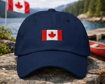 Hoed Canadese vlag, geborduurde esdoornblad papa pet, trotse Canadese cadeau, verstelbare pet van katoenen keperstof, hoofddeksels Canada souvenir