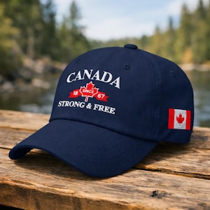 Canada Strong And Free Hat, Canada Hat, Canadian Hat, Maple Leaf Hat, Canada Baseball Cap, Canadian Pride Hat image 1