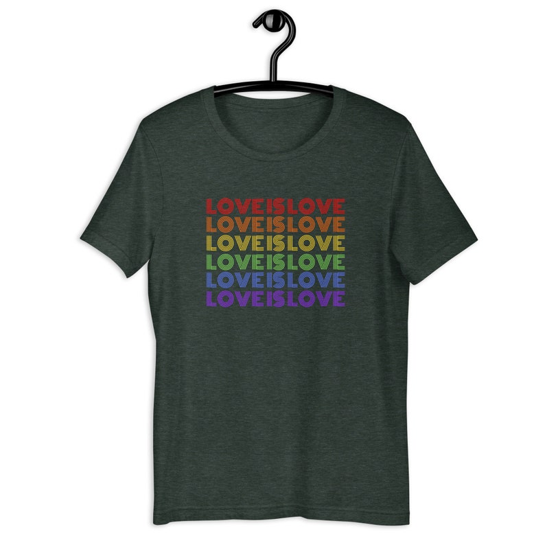 Kärlek är kärlek T-shirt, Pride T-shirt, Grafiska T-shirts, Regnbågsskjorta, Plus Size-skjorta, Pridekläder, HBTQ-kläder, Trendig rund hals, Gay Pride-skjorta bild 4