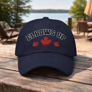 Gorra Elbows Up Canada, gorra bordada con hoja de arce, gorra con orgullo canadiense, gorra Strong and Free, regalo patriótico de Canadá, gorra unisex para papá