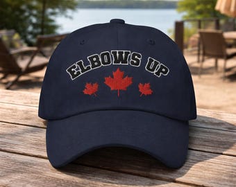 „Elbows Up“-Mütze, Kanada-Ahornblatt-Kappe, Baseballkappe mit kanadischem Stolz, bestickte Kanada-Dad-Mütze