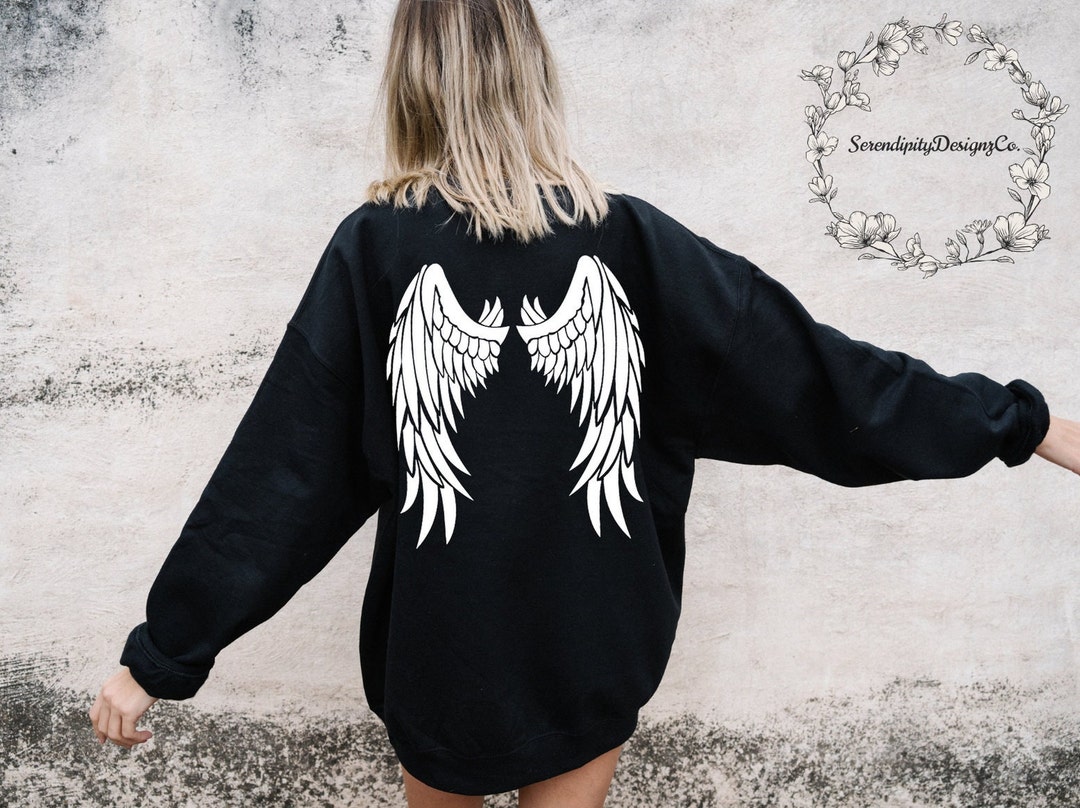 Angel Wings Hoodie Aesthetic Crewneck Sweatshirt Alternative - Etsy