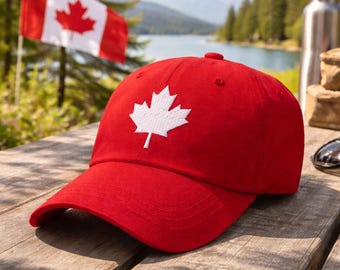 Kanada-Mütze mit Ahornblattmotiv, bestickte kanadische Kappe, Kanada-Souvenir, kanadisches Geschenk, Kanada-Baseballkappe, bestickte Kappe mit Ahornblattmotiv