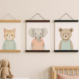 Magnetic Wooden Poster Frame – Hanging Print Frame with Strong Magnets, Custom Size Wall Art Hanger for Posters, Prints & Photos