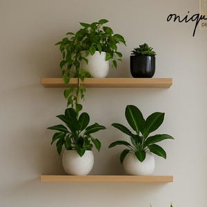 Handcrafted Solid Wood Floating Shelf – Rustic Farmhouse Wall Mounted Shelf, Modern Heavy Duty Wood Wall Shelf for Kitchen & Bathroom Decor