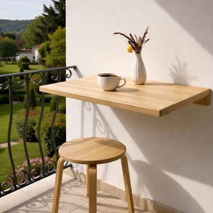 Wall Mounted Desk - Fold Down Floating Desk - Space Saving Small Home Office Table