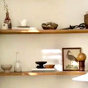 Rustic Wood Floating Shelf – Farmhouse Style Wall Mounted Shelf from Reclaimed Solid Wood-Shelf for Kitchen,Living Room,or Bathroom Decor