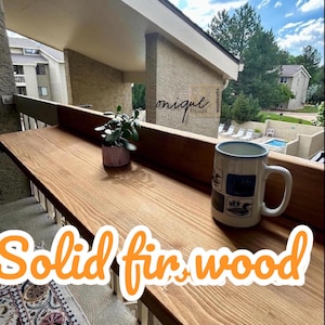 Solid Oak Foldable Balcony Table: Weatherproof Hanging Desk, Space-Saving Design image 3