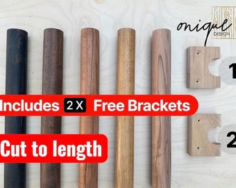 Barra de armario de madera maciza a medida: barra para armario, barra para cortina