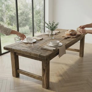 Matbord i återvunnet trä – Rustikt, lantligt kök i massivt trä