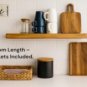 Wood Floating Shelves for Living Room Decor - Rustic Shelf Wall Shelves Large Floating Open Shelving Farmhouse, Custom Shelves