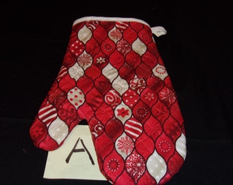 Conception de vacances matelassée Hot Mitt Rouge et Blanc